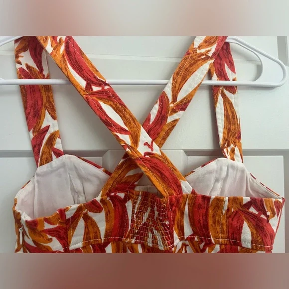 Maeve Shirt Womens Banana Print Cross Back Tank Cami Size 00 Boho Tropical - Picture 5 of 10